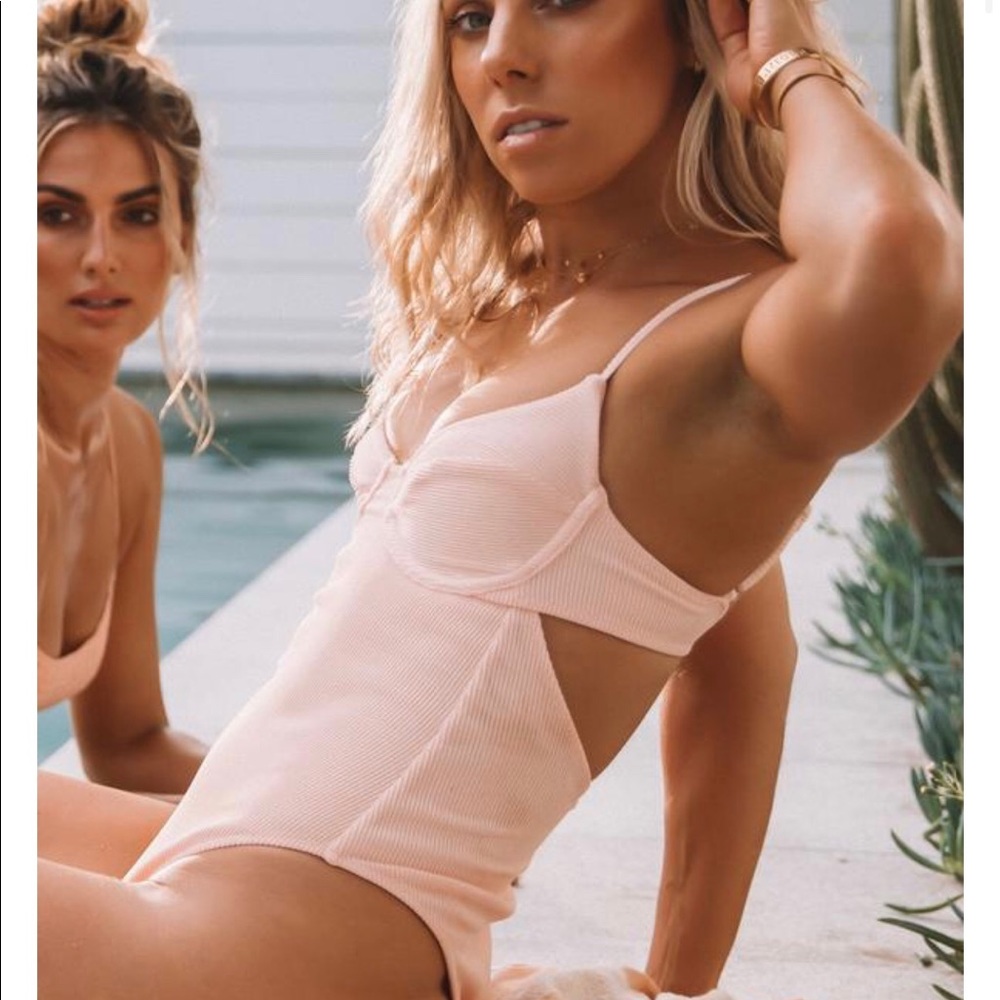 White Fox Boutique Pink One Piece Swimsuit